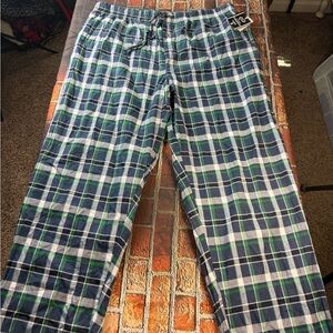 Classic Plaid Men's Joggers in Blue and Green